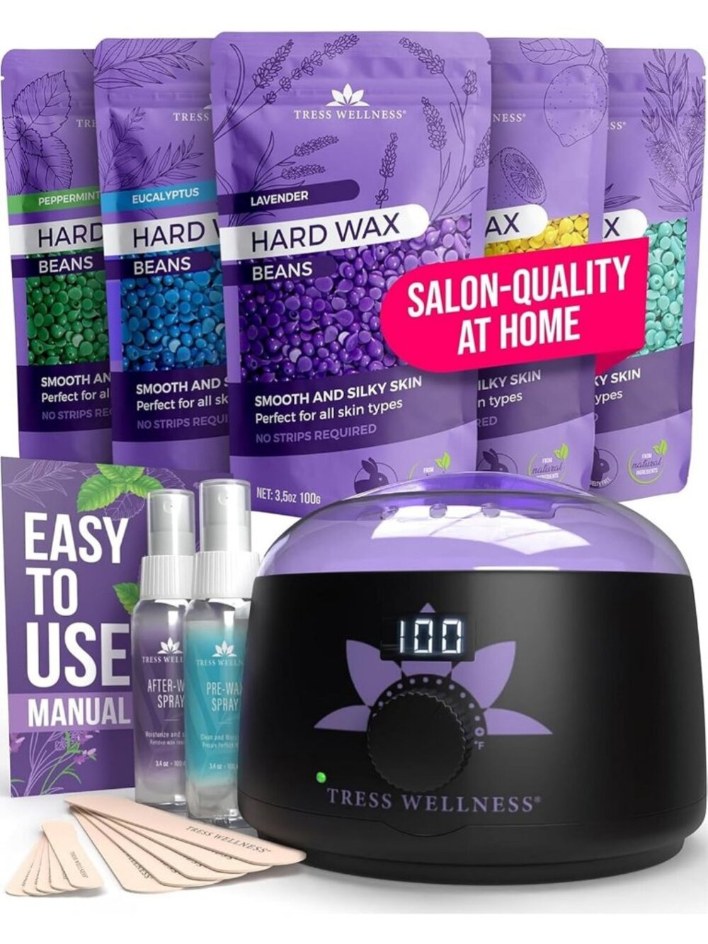 Award-Winning Waxing Kit for Sensitive Skin - Easy At-Home Hair Removal, Digital